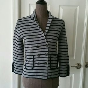 Double Breasted Stripes Cardigan Jacket by Loft